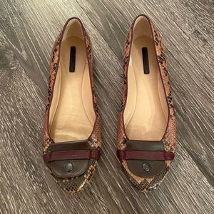 Longchamp snake print flats